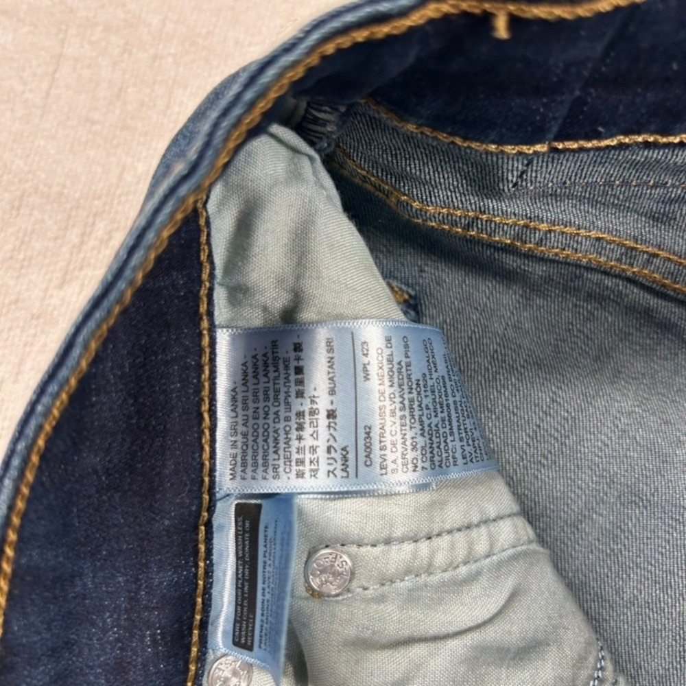 Levis 721 High Rise Skinny Jeans Dark Wash Denim Blue Womens 30x30 - Picture 5 of 14